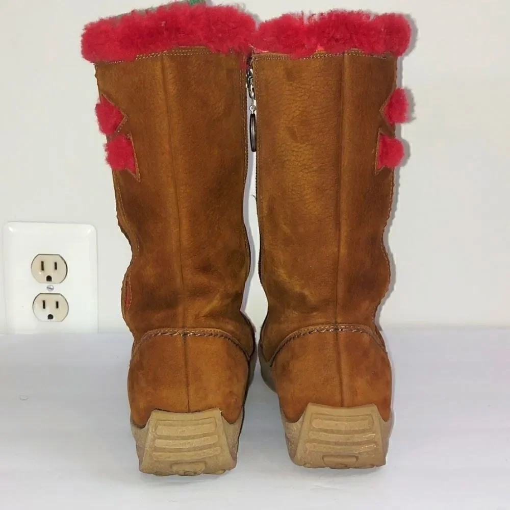 Pajar Suede Pink Shearling Snow Gripping Winter Boots Sz 7